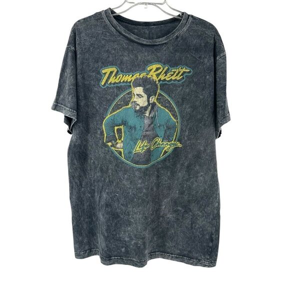Thomas Rhett T Shirt Womens XXL Gray Stone Washed Short Sleeve Life Changes Tour - Picture 1 of 8